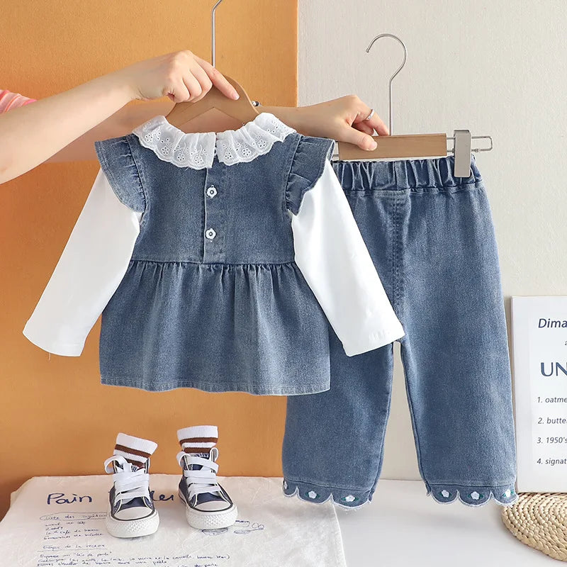 New Spring Autumn Baby Clothes Suit Children Girls Vest T-Shirt Pants 3Pcs/Sets Toddler Clothing Infant Costume Kids Tracksuits