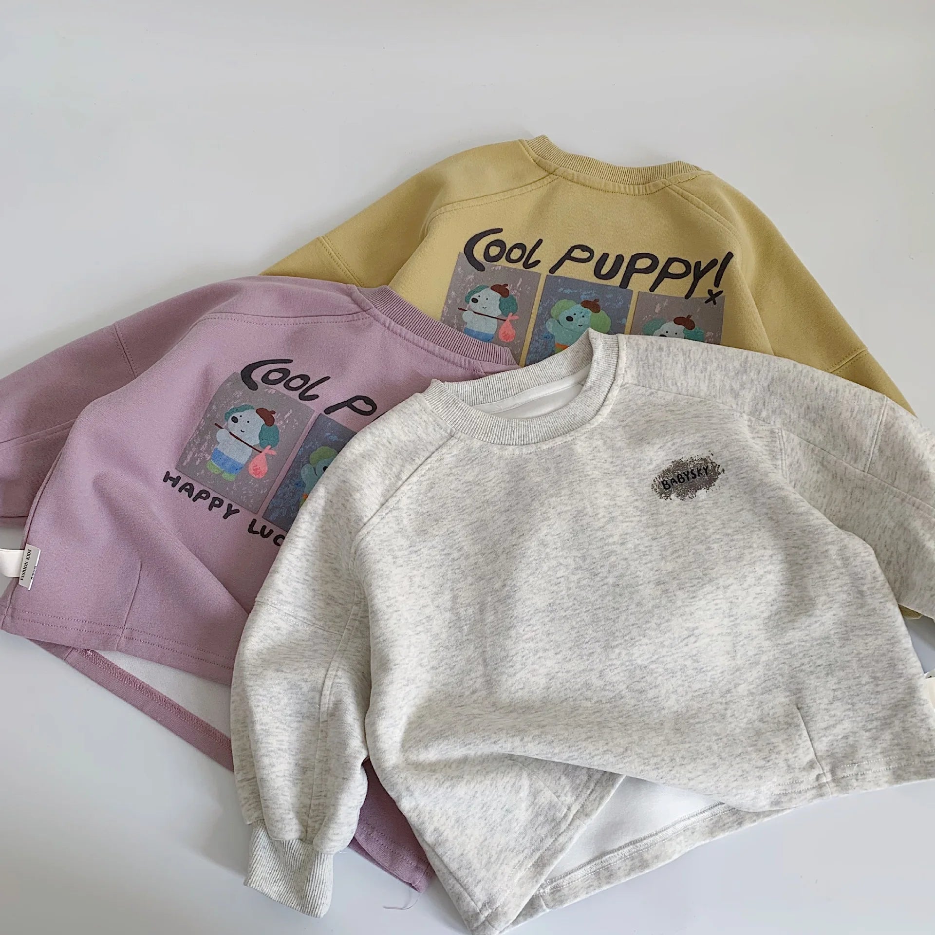 Spring Autumn Children Sweatshirts 2-10Y Boys Girls Cotton Print Casual Pullover Tops Korean Toddler Wear For Kids Clothing New